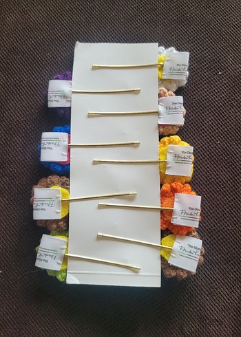 Çiçek Desenli Renkli Örgü Çocuk Toka Seti - Görsel 3