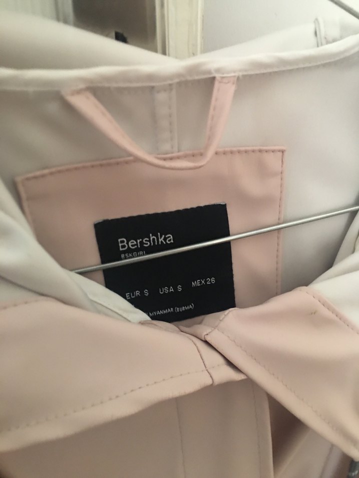 Bershka Pembe Midi Boy Düğmeli Kadın Yağmurluk - Görsel 2
