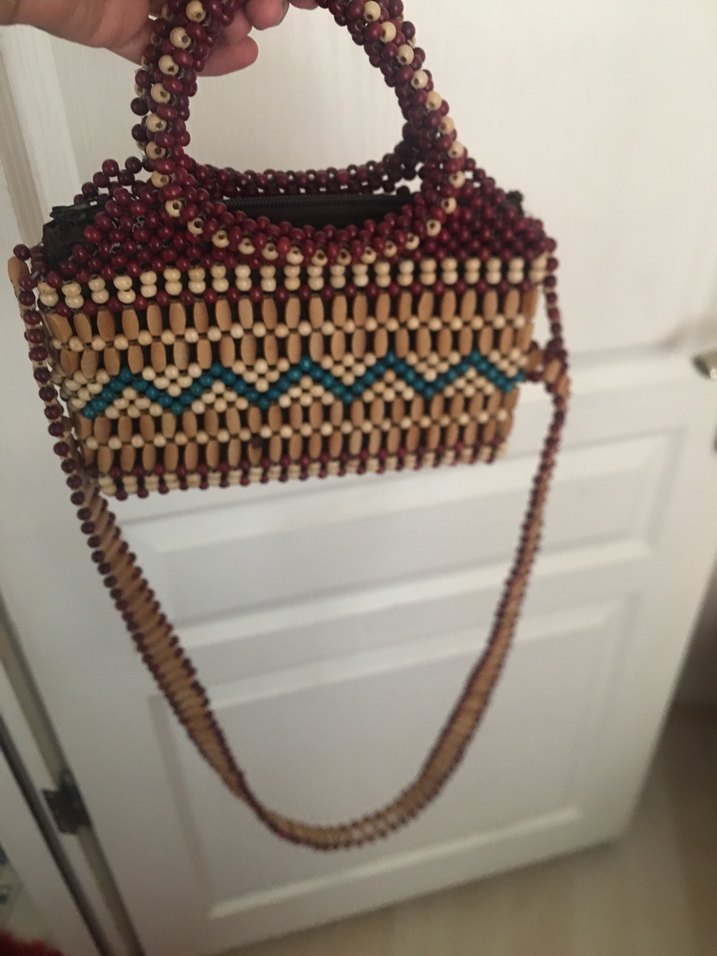 Boncuk İşlemeli Etnik Örgü Kadın Çanta - Görsel 2