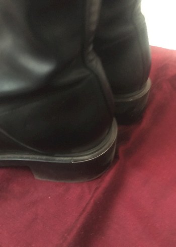 Stradivarius Siyah Deri Kadın Bot - Görsel 5