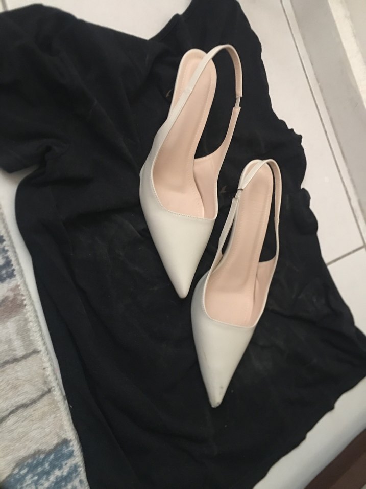 Krem İnce Topuklu Kadın Ayakkabı - Görsel 4