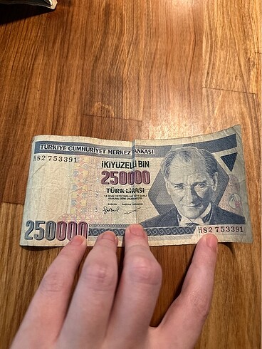 250000 Türk Lirası eski kağıt para