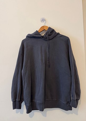 Zara Kadın Gri Kapüşonlu Salaş Sweatshirt