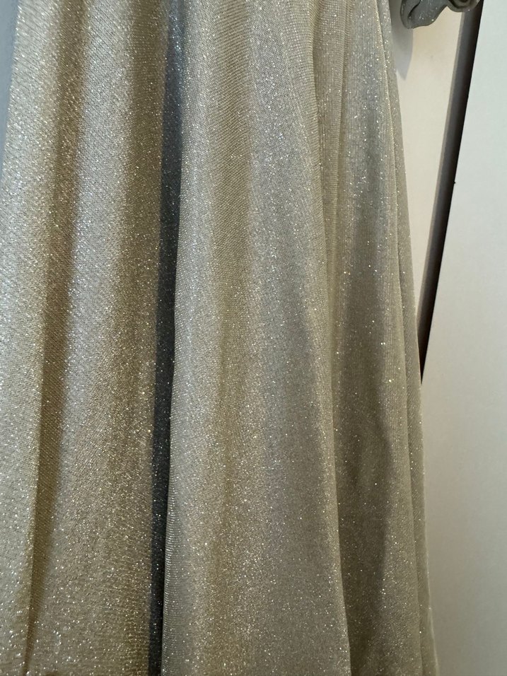 Straplez Uzun Gri Payetli Nişan Elbisesi - Görsel 3