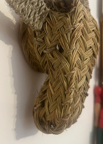 Hasırdan Gri Kahverengi Boğa Figürü - Görsel 3