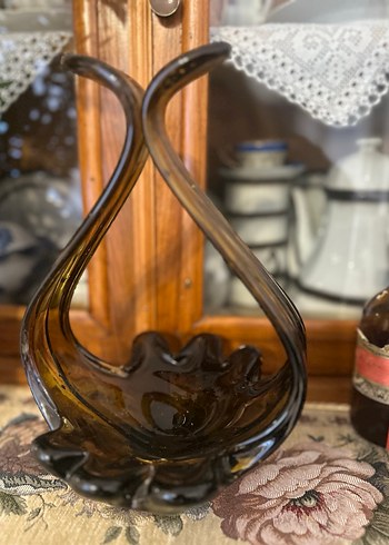 Kahverengi Koyu Renk İtalyan Murano Dekoratif obje - Görsel 3