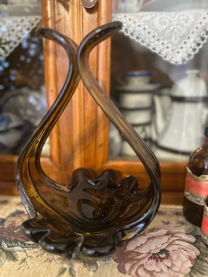 Kahverengi Koyu Renk İtalyan Murano Dekoratif obje - Görsel 3