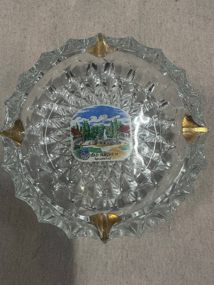 Altın Detaylı Vintage Alman malı döküm kültablası - Görsel 2