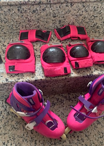Pembe Kaykay Koruyucu Seti ve Paten decathlon