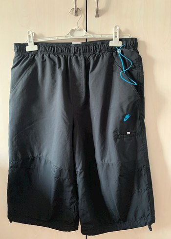 Nike Koyu Mavi Bol Kesim Kemerli bermuda