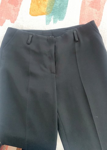 40 Beden Siyah Kadın Pilili Ofis Kumaş Pantolon