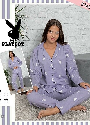 Düğmeli uzun kollu Pijama Takımları ????????????