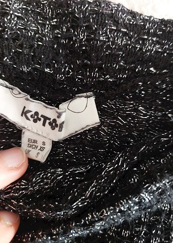 siyah simli balıkçı yaka Örgü Kadın Kazak - Görsel 3