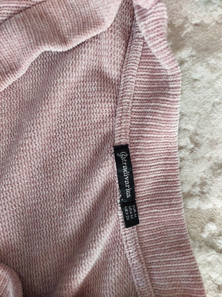 Pembe lila karışımı V Yaka Kadın Sweatshirt - Görsel 3