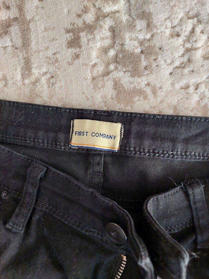 Düğmeli Siyah kadın Kot Pantolon - Görsel 2