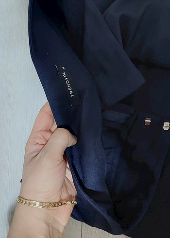 lacivert kumaş pantolon - Görsel 2