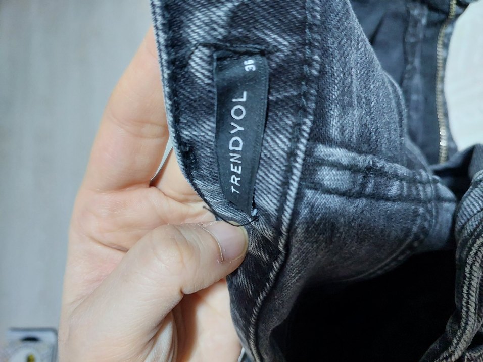 Gri Kadın Normcore Dar Kesim Kot Pantolon - Görsel 2