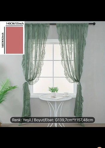 Pastel Yeşil Modern Klasik Perde