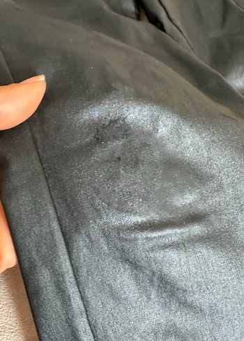 xs Beden beyaz Renk Siyah Parlak Deri Kadın Cigarette Pantolon
