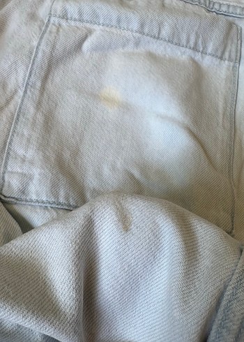 Kadın Beyaz Denim Mini Tulum - Görsel 6