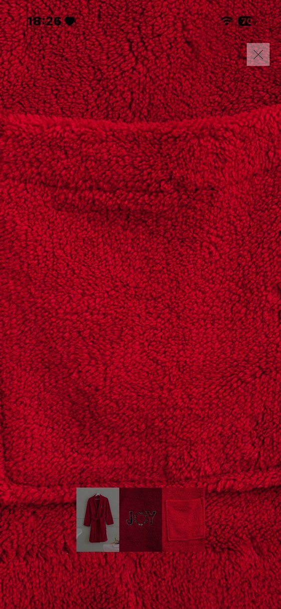 Nakışlı Kırmızı Uzun Kollu Kadın Bornoz - Görsel 3