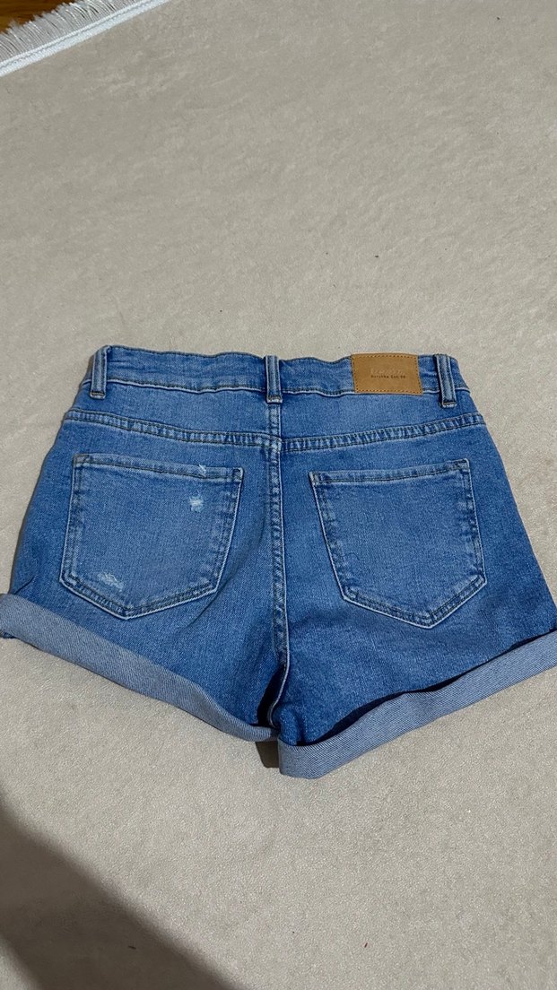 Mavi Mini Denim Şort - Görsel 3