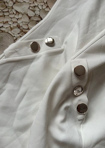 Beyaz Kuşaklı Uzun Kalem Elbise - Görsel 5