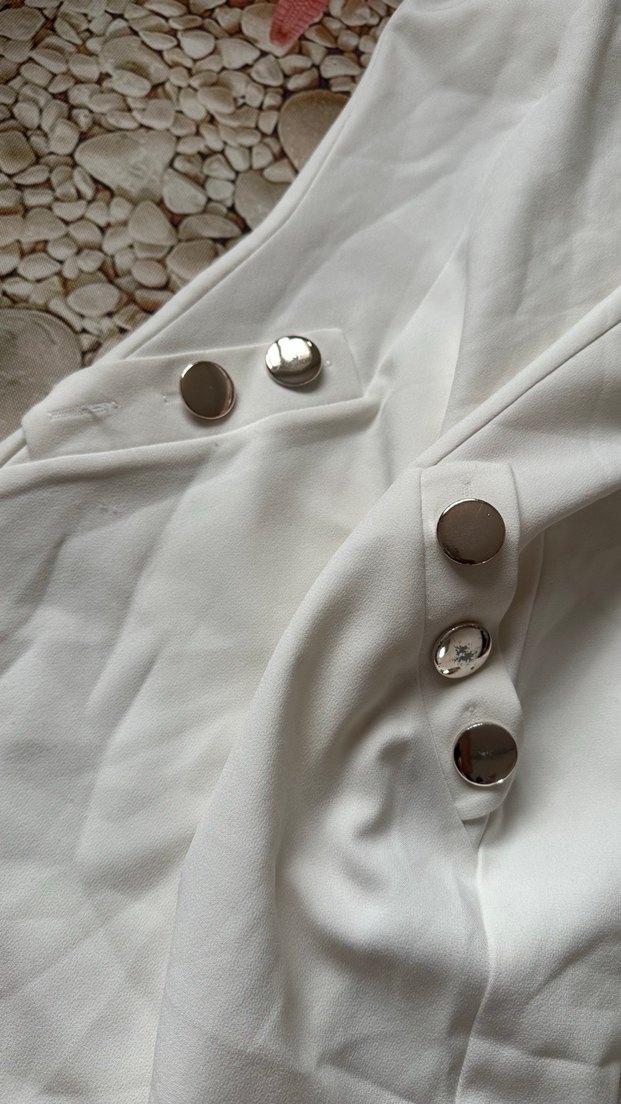 Beyaz Kuşaklı Uzun Kalem Elbise - Görsel 5