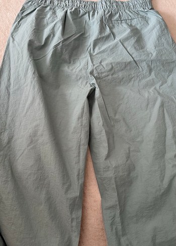 Gri Kadın Keten Salaş Pantolon Midi Boy - Görsel 5