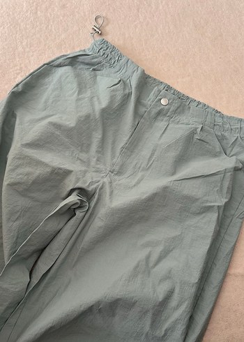 Gri Kadın Keten Salaş Pantolon Midi Boy - Görsel 3