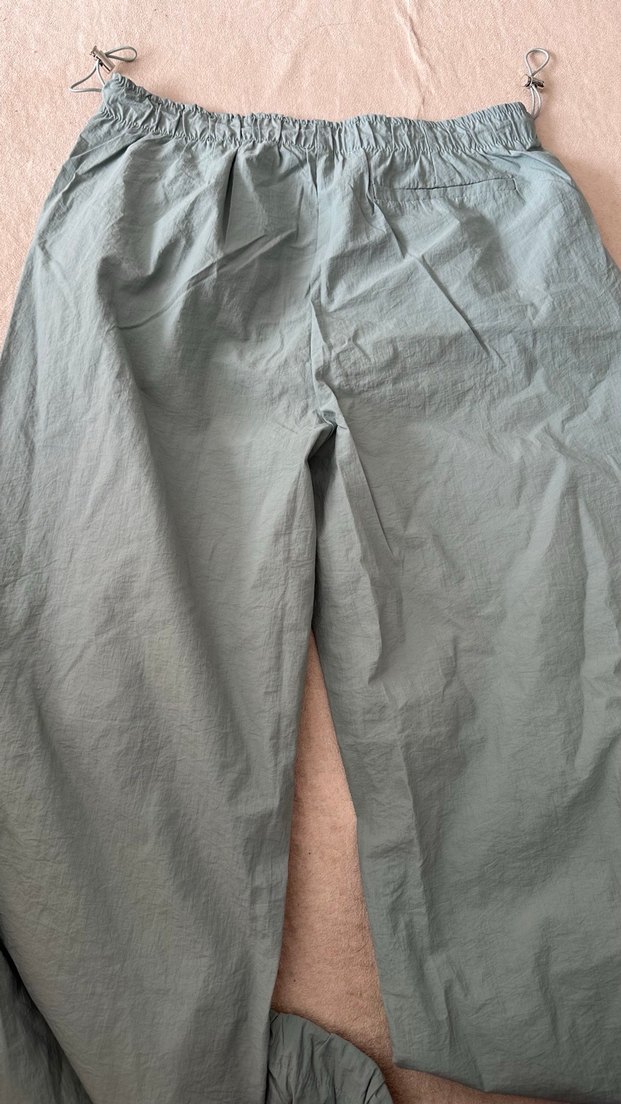 Gri Kadın Keten Salaş Pantolon Midi Boy - Görsel 5