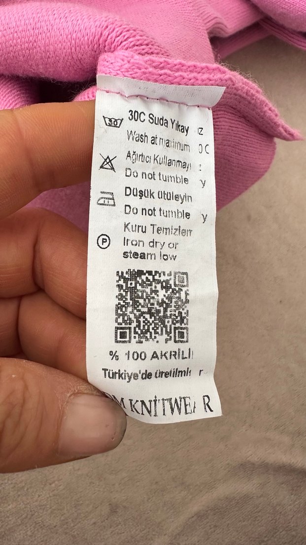 Pembe Kadın Boğazlı Kısa Triko Kazak - Görsel 3