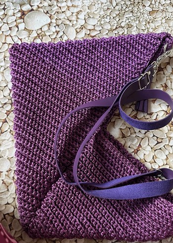 Mor Örgü Kadın Çanta - Görsel 4