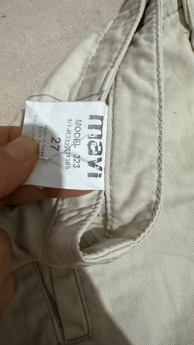 Bej Kadın Keten Mini Şort - Görsel 4