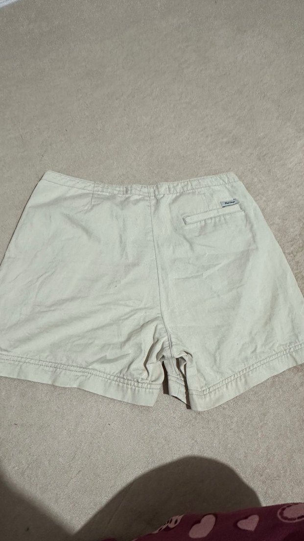 Bej Kadın Keten Mini Şort - Görsel 2