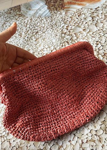 Pembe Örgü Kadın Portföy Çanta - Görsel 4