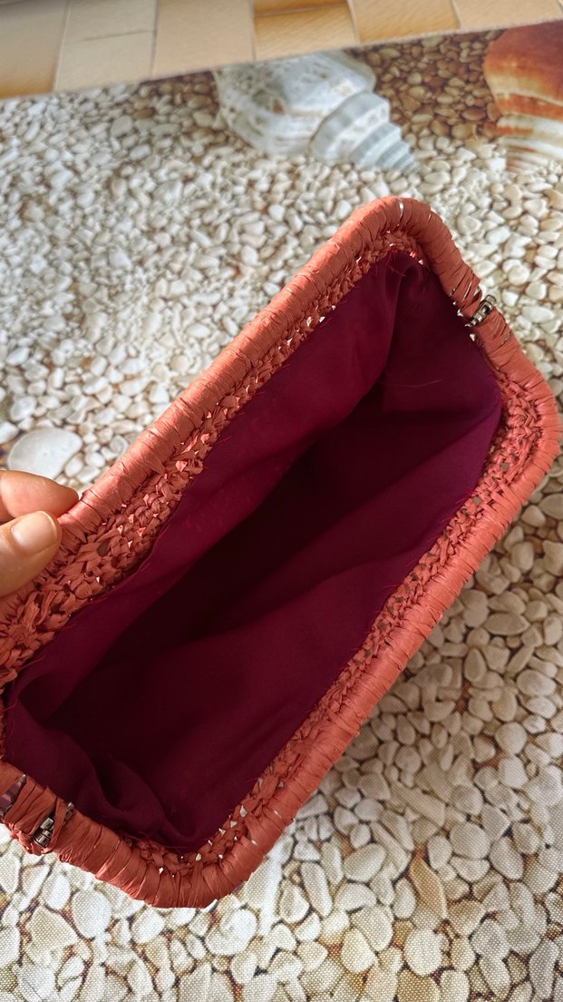 Pembe Örgü Kadın Portföy Çanta - Görsel 3