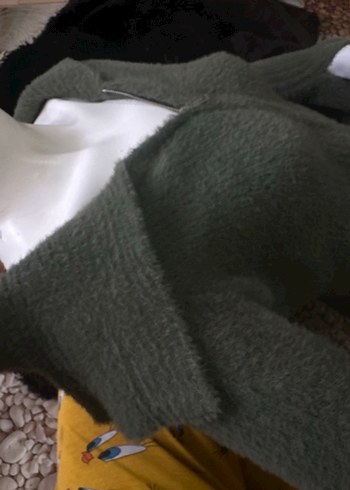 Kadın Gri Straplez Fitilli Triko Kazak - Görsel 5