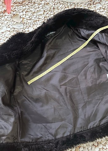 Kürk Detaylı Siyah Mini Kadın Ceket - Görsel 8