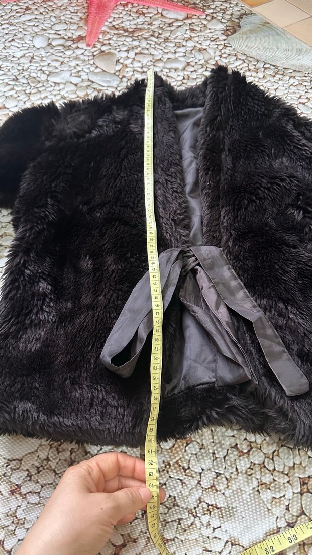 Kürk Detaylı Siyah Mini Kadın Ceket - Görsel 5