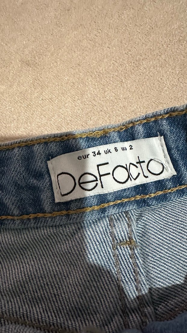 Kadın Mavi Mini Denim Şort - Görsel 3