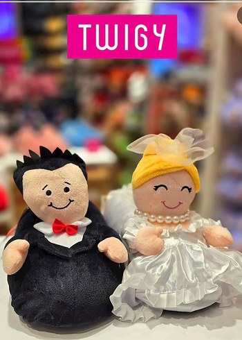 Twigy Renkli Gelin Ve Damat Pelus Panduf