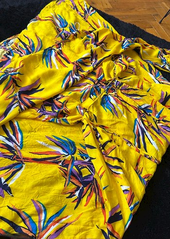 Zara Uzun Kollu Sarı Bohem Elbise
