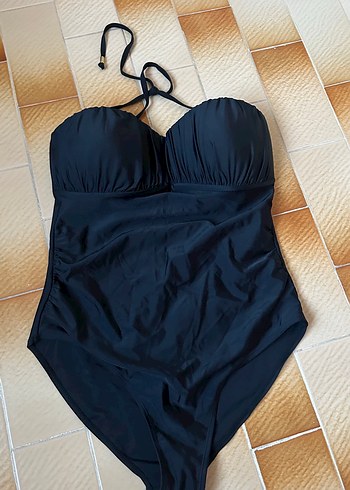 Siyah Strappy Kadın Mayo