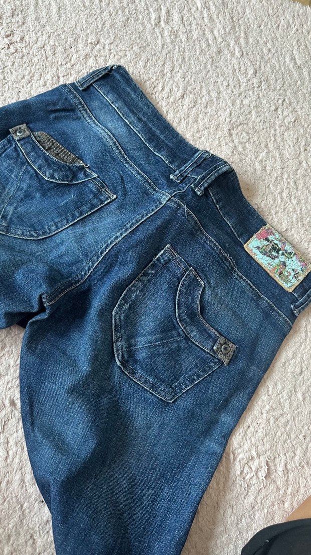 Koyu Mavi Yıkamalı Denim Jean — görsel 4/10