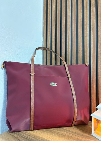 Lacoste Bordo Deri Kadın Günlük Çanta