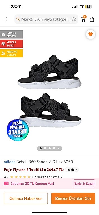 Adidas 19 numara ayakkabı