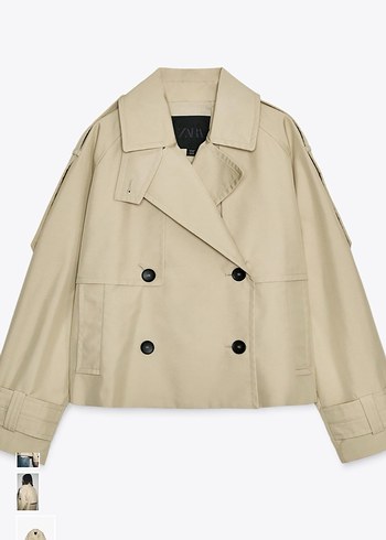 Zara su geçirmez kısa trençkot