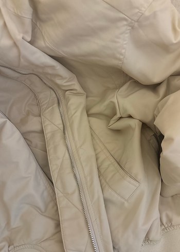 Zara Bej Fermuarlı Kadın Midi Ceket Zara