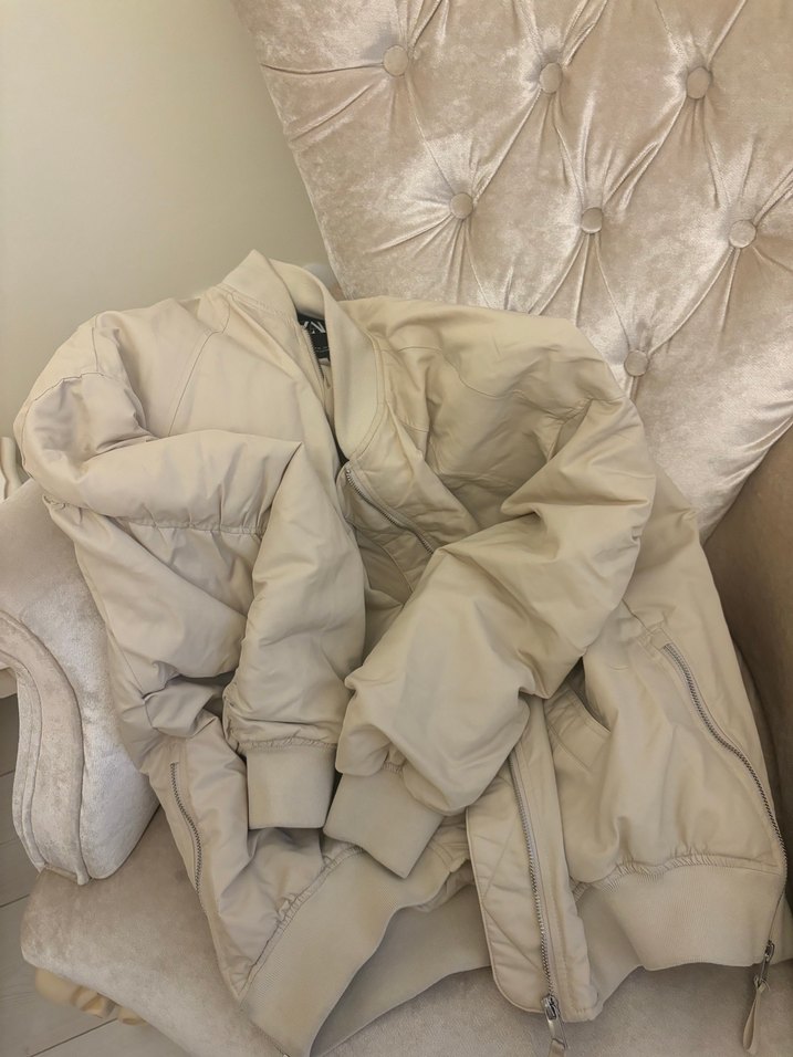 Bej Fermuarlı Kadın Midi Ceket Zara - Görsel 2